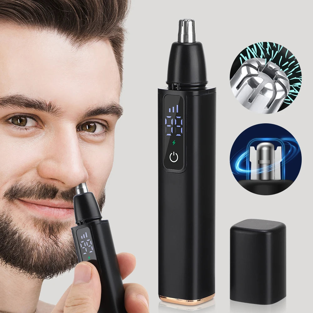 Electric Nose Hair Trimmer For Men Rechargeable Professional Painless Lips Eyebrows Ear Hair Trimmer Men's Razor Face Shaver