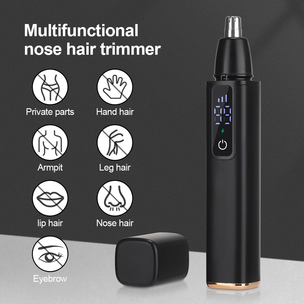 Electric Nose Hair Trimmer For Men Rechargeable Professional Painless Lips Eyebrows Ear Hair Trimmer Men's Razor Face Shaver